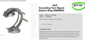 12447084 AM GENERAL Hmmwv Cancelling Turn Signal Switch Ring #2