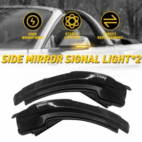 HSJD-MUSTANG-15-22 AUXITO Smoked Amber Led Sequential Blinker #3