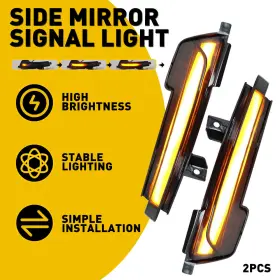 HSJD-MUSTANG-15-22 AUXITO Smoked Amber Led Sequential Blinker