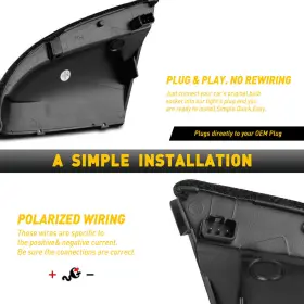 HSJD-RAM-09-18-WY AUXITO Smoked Dual Mirror Led Puddle Light #2