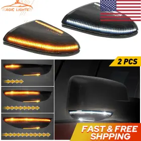 HSJD-RAM-09-18-WY AUXITO Smoked Dual Mirror Led Puddle Light