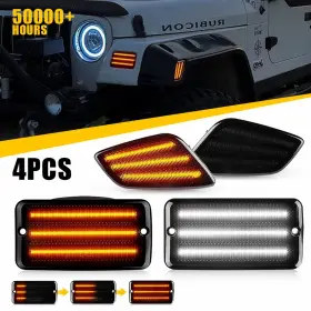 L1-28-TJ AUXITO Smoked Led Bumper Signal Front Marker Lights