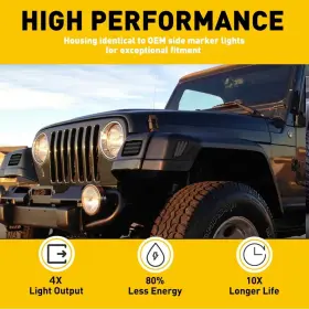 LLX00051 AUXITO Bumper Signal Fender Marker Lights Tj Jeep #3
