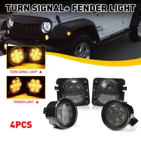 YZB-JK-07-17-LM AUXITO Jku Led Turn Signal Marker Fender Jeep