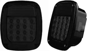 168108 JEEP Smoked Square Rear Tail Lights Yj Cj Dot Tj