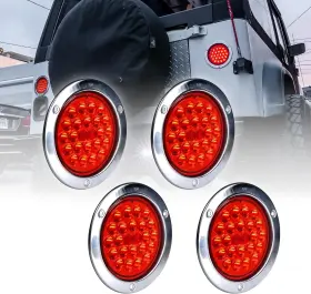 CAZLEDTBL4035-RD-X4 JEEP Round Led Trailer Tail Lights Brake