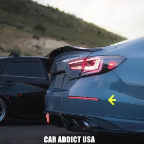 Caraddict-usa 014679053908 Rear Bumper Led Reflector Light For Honda Accord 2018-2022 Dynamic Signal Smoked