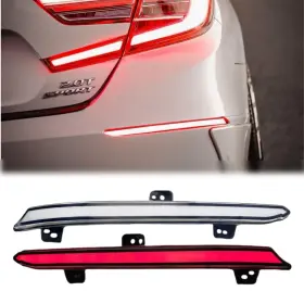 Caraddict-usa 014679053939 White Rear Bumper Led Reflector Lights For 2018-2022 Honda Accord Brake And Signal