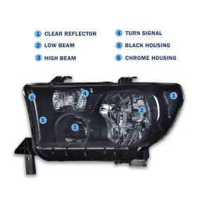 C-02HLA2034ASW CARLIGHTS Lh Rh Headlights Toyota Tundra #2