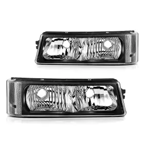 Corkiauto Ca24072501 Front Parking Turn Signal Light Replacement 99-02 Silverado Black
