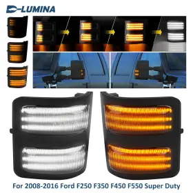 D-lumina 1448141 For Ford F250 F350 F450 F550 Smoked Amber Led Side Mirror Marker Signal Lights