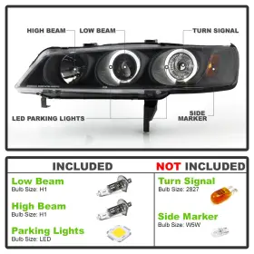 HO2503105 DTMOTO Led Halo Projector Headlights Corner Lights #3