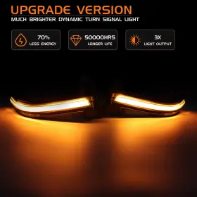 TL-01-3XI FETONAUTO Smoked Led Mirror Turn Signal Lights Lamp #2