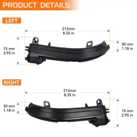 TL-01-3XI FETONAUTO Smoked Led Mirror Turn Signal Lights Lamp #3