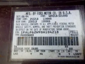 Thunderbi FORD Passenger Corner Light Lamp Turn Signal Park #3