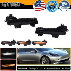 YG-019B GTINTHEBOX Tesla Front Bumper Dual Row Sequential Led