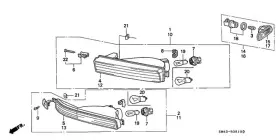 33350-SM4-A03 HONDA Light Front Turn Signal Accord