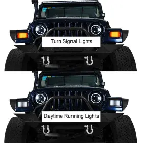 MMR.11752-1 HOOKE ROAD Drl Turn Signals Amber Led Light Tj #2
