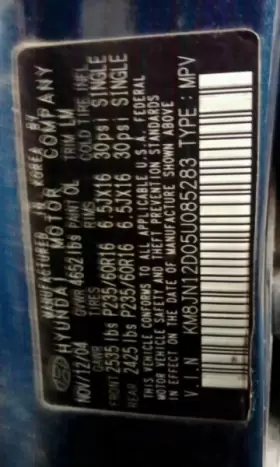 116-59901R HYUNDAI Passenger Corner Light Fog Driving Bumper