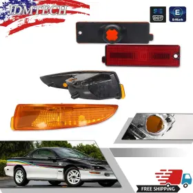 Jdmtech Rb-520ah Rb-157rh Amber Front Bumper Turn Signal Red Rear Side Marker For 1993-2002 Chevy Camaro