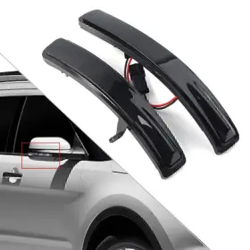 Kkkeeparts 323456485345 Side Mirror Dynamic Turn Signal Sequential Light For Ford Explorer 2011-19 Black