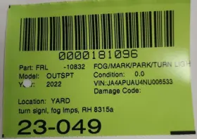 116-10832 MITSUBISHI Sport Fog Turn Sign Lamp Rh Outlander #2