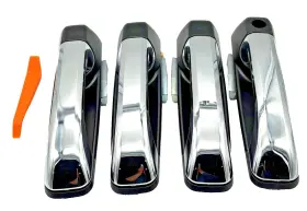 Motoku 6pv121xraa 4pcs Chrome Exterior Door Handle Set Front Rear For 2010-2018 Ram 1500 2500 3500