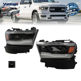 68533273AB NAKKAA Bezel Led Drl Reflector Headlights 1500 Ram