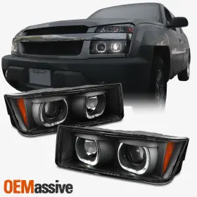 15077441 OEMASSIVE Dual Halo Ring Projector Headlights Chevy