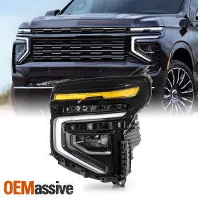 Oemassive 5-hd-jh-csub25pr-drl-oe-l For 25-26 Chevy Suburban/ Tahoe Led Projector Black Headlight Left With Drl Signal