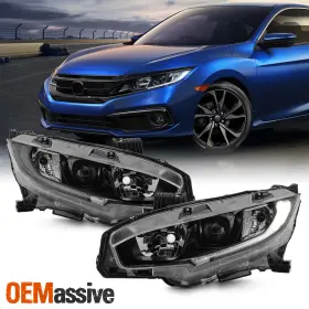 5-HD-JH-HC19-H-OE-BK-L-R OEMASSIVE Halogen Projector Headlamp