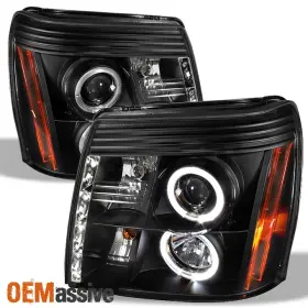 Oemassive Gm2503236 Fits 2002-06 Cadillac Escalade Halo Projector Black Headlights With Daytime Drl Led
