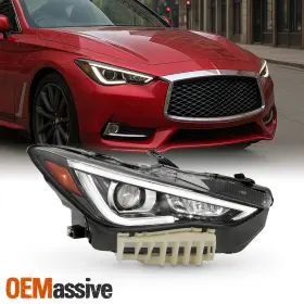 Oemassive In2503178 For 2017-2022 Infiniti Q60 Projector Headlight Passenger With Afs Led Drl Signal