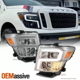 NI2502250 OEMASSIVE Projector Led Light Bar Headlights Chorme #2