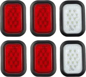 WCXT-027 PARTSWCGG Rectangle Led Turn Tail Brake Backup X3
