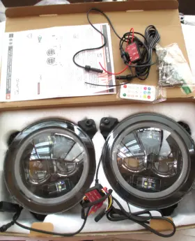 QTE1404 QUAKE Jl Gladiator Jt Led Headlight Set Halo Drl Hdx