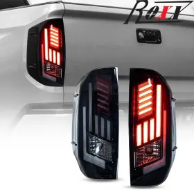 Roxx Rngt0667-bs For 2014-2021 Toyota Tundra Led Tail Lights Lamps Sequential Signals Black Smoke