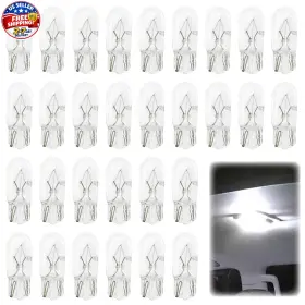 Sixzoo Sixzoo-1lb-01 30 Pcs 194 Light Bulb 1/4 Wedge Base 12v 5w Clear T10 Car Flat Foot Mini Lights Sixzoo Sixzoo-1lb-01 30 Pcs 194 Light Bulb 1/4 Wedge Base 12v 5w Clear T10 Car Flat Foot Mini Lights
