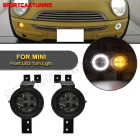 LTS0102 SPORTCARTUNING Smoked Led Halo Front Turn Signal Drl