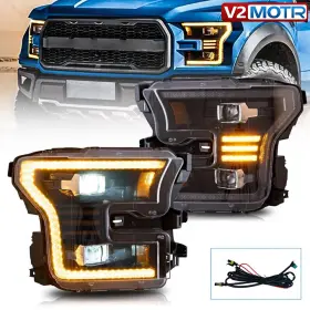 V2-YAX-F150-6010A VLAND Headlights Ssv Led Projector Amber