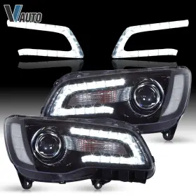 Vland Yaa-kls-2077-010101269 Led Headlights For 2011-2023 Chrysler 300 Clear Lens Fit Halogen Version A Pair