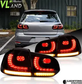 YAB-GEF-0183AS VLAND Led Smoked Taillights Sequential Vw Golf