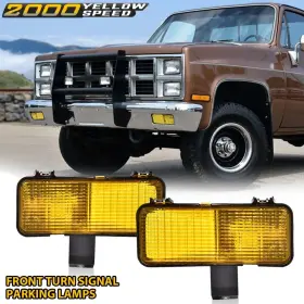 Ylwspeed2000 Ylw751469 Fit For 1981-1982 Chevy Silverado Gmc Yellow Lights Front Turn Signal Park Lamps
