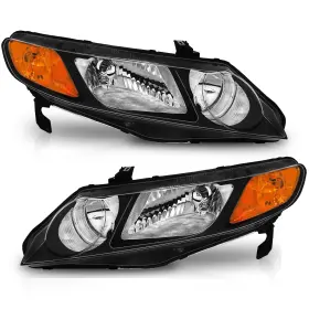 HL-014-BK-S ZX-MOTOR Headlights Left Right Honda Civic