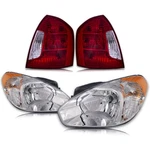 Headlight & Tail Light Set Fits Hyundai Accent 07-11 4 Door/ Hy2502144 Hy2503144. Fixed Price $238.88.
