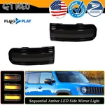 Smoked Amber Led Sequential Blinkers Side Mirror Signal Lights For Jeep Renegade. Fixed Price $19.99.