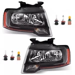 For Ford Expedition 15 16 17 Halogen+led Headlights W/bulb Reflector Black Lh&rh. Fixed Price $146.99.
