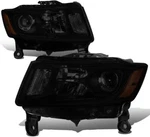 Fit 2014 2015 2016 Jeep Grand Cherokee Dark Black Projector Headlights Halogen. Fixed Price $255.41.