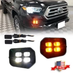 Fit 2016-2023 Toyota Tacoma 4-eyes Drl Led Fog Lights Amber Turn Signal Lamps. Fixed Price $44.99.