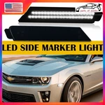 Black Lens Front Bumper Side Marker Light White Led Lamps For Chevy Camaro 2/4/6. Fixed Price $8.54.